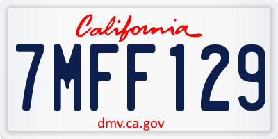 CA license plate 7MFF129