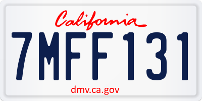 CA license plate 7MFF131