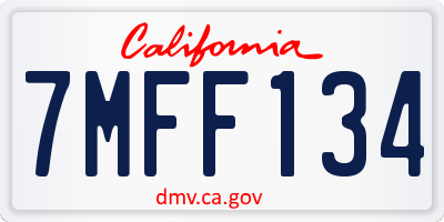 CA license plate 7MFF134