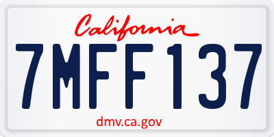 CA license plate 7MFF137