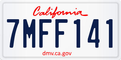 CA license plate 7MFF141