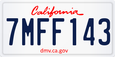 CA license plate 7MFF143