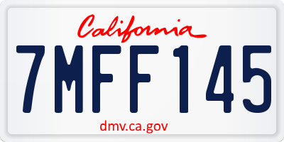 CA license plate 7MFF145