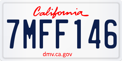 CA license plate 7MFF146