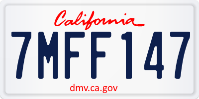 CA license plate 7MFF147