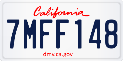 CA license plate 7MFF148