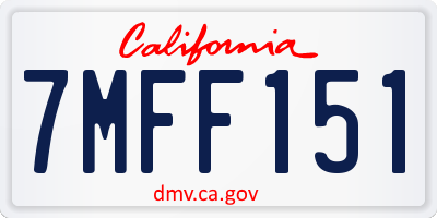 CA license plate 7MFF151