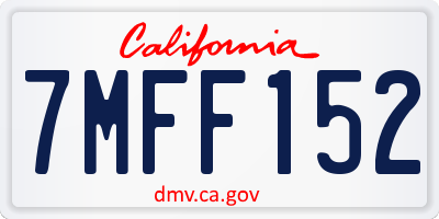 CA license plate 7MFF152