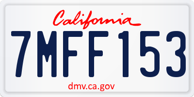 CA license plate 7MFF153