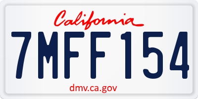 CA license plate 7MFF154