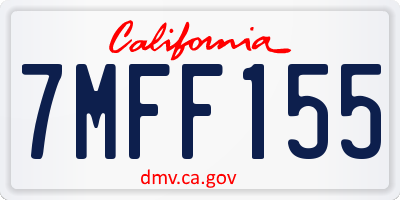 CA license plate 7MFF155