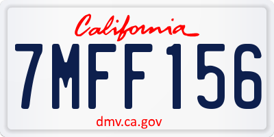 CA license plate 7MFF156