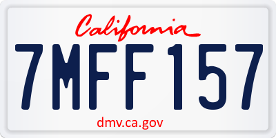 CA license plate 7MFF157