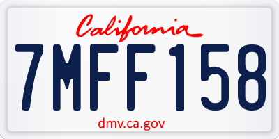 CA license plate 7MFF158