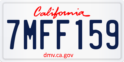 CA license plate 7MFF159