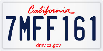 CA license plate 7MFF161