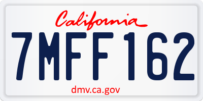 CA license plate 7MFF162