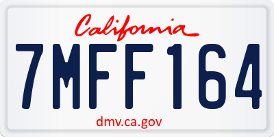 CA license plate 7MFF164