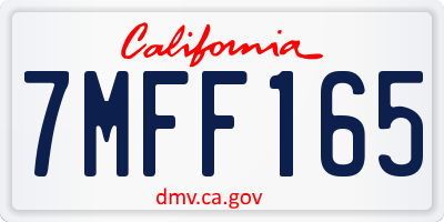 CA license plate 7MFF165