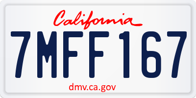 CA license plate 7MFF167