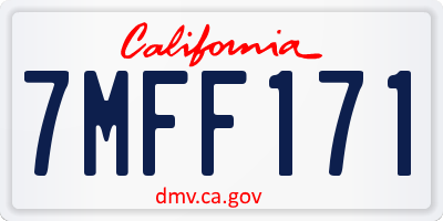 CA license plate 7MFF171