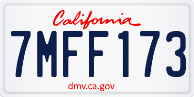 CA license plate 7MFF173