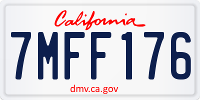 CA license plate 7MFF176