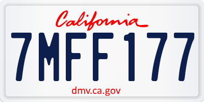 CA license plate 7MFF177