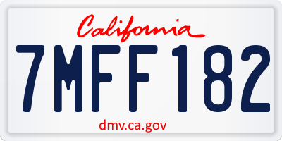 CA license plate 7MFF182