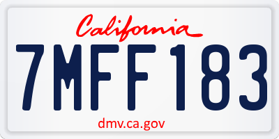 CA license plate 7MFF183
