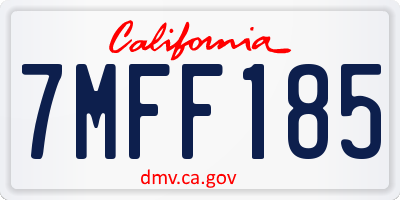 CA license plate 7MFF185