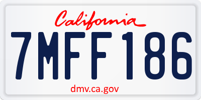 CA license plate 7MFF186