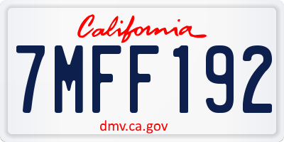 CA license plate 7MFF192