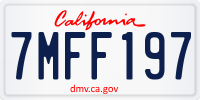 CA license plate 7MFF197