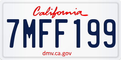 CA license plate 7MFF199