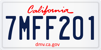 CA license plate 7MFF201