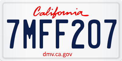 CA license plate 7MFF207