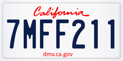 CA license plate 7MFF211