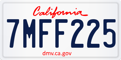 CA license plate 7MFF225