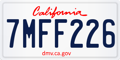 CA license plate 7MFF226