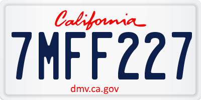 CA license plate 7MFF227