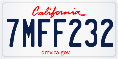 CA license plate 7MFF232