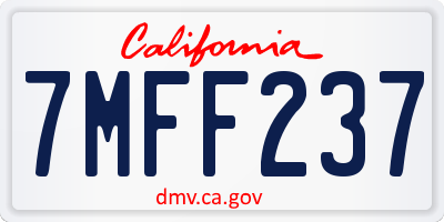 CA license plate 7MFF237
