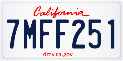 CA license plate 7MFF251
