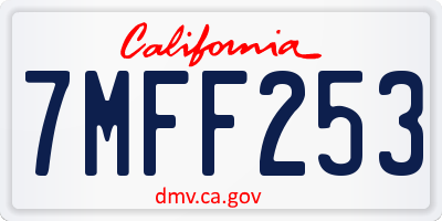 CA license plate 7MFF253