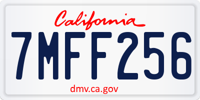 CA license plate 7MFF256