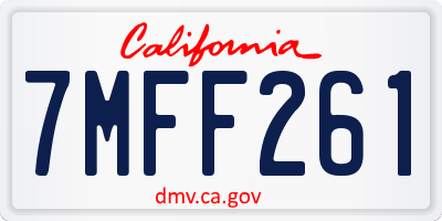 CA license plate 7MFF261