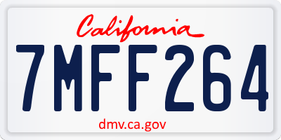 CA license plate 7MFF264