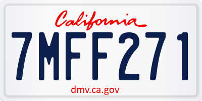 CA license plate 7MFF271