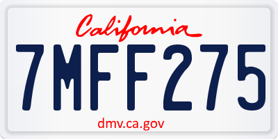 CA license plate 7MFF275
